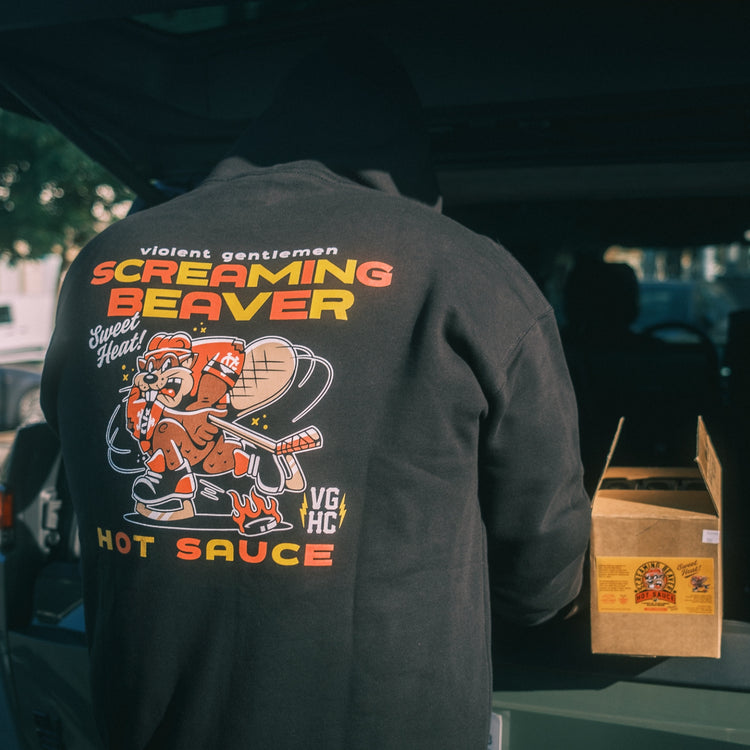 Screaming Beaver Pullover Hood - - Men's Fleece Tops - Violent Gentlemen