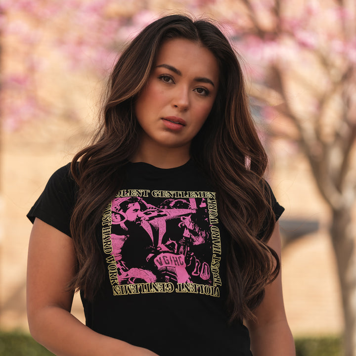 Hockey Frenzy Womens Tee - - Women's T-Shirts - Violent Gentlemen Hockey Lifestyle | Built by Fans for Fans | Perfect Gift for hockey fan or hockey players that live in the hockey culture