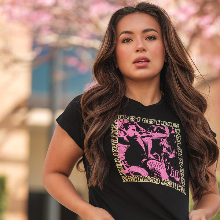 Hockey Frenzy Womens Tee - - Women's T-Shirts - Violent Gentlemen Hockey Lifestyle | Built by Fans for Fans | Perfect Gift for hockey fan or hockey players that live in the hockey culture