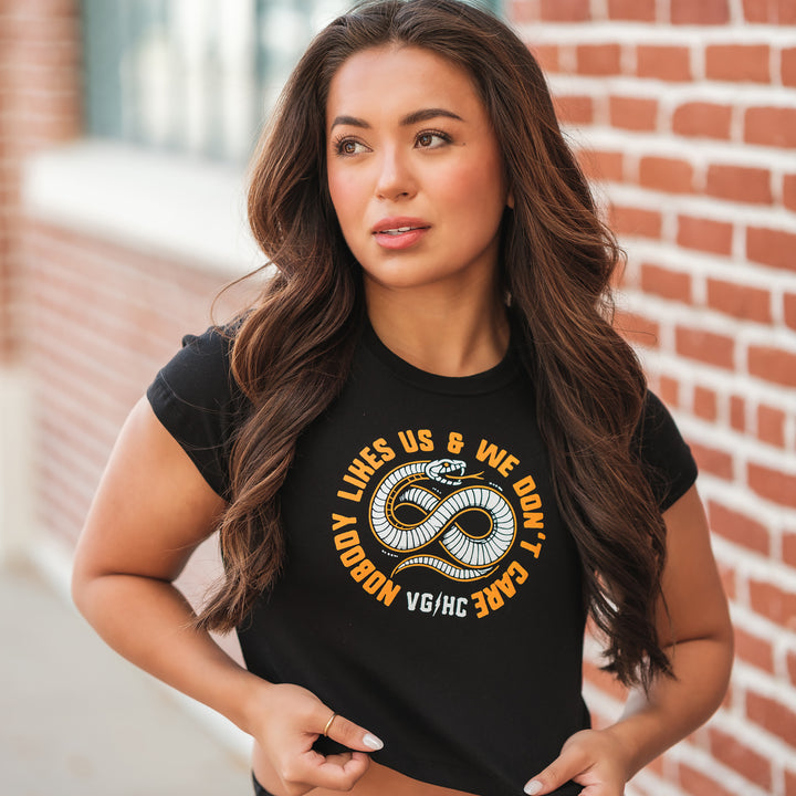 Hockey Infinity Womens Baby Tee - - Women's T-Shirts - Violent Gentlemen Hockey Lifestyle | Built by Fans for Fans | Perfect Gift for hockey fan or hockey players that live in the hockey culture