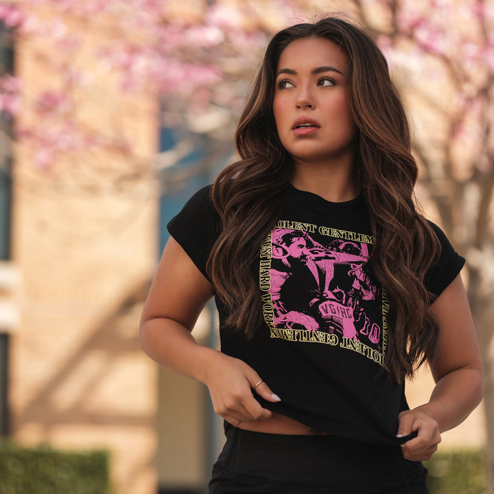 Hockey Frenzy Womens Tee - - Women's T-Shirts - Violent Gentlemen Hockey Lifestyle | Built by Fans for Fans | Perfect Gift for hockey fan or hockey players that live in the hockey culture