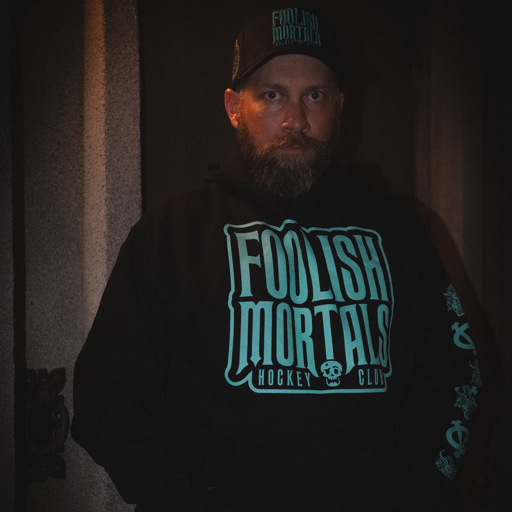 Hockey 999 Haunts Relaxed Pullover Hood - - Men's Fleece Tops - Violent Gentlemen Hockey Lifestyle | Built by Fans for Fans | Perfect Gift for hockey fan or hockey players that live in the hockey culture