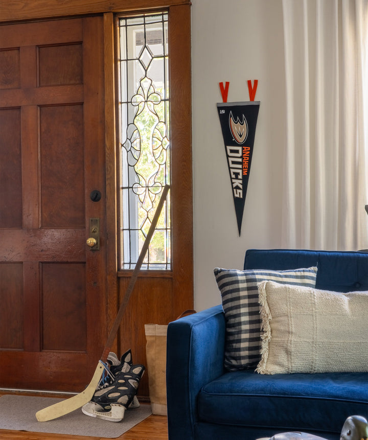 Hockey Anaheim Ducks Pennant • NHL x Oxford Pennant - - Pennant - Oxford Pennant Hockey Lifestyle | Built by Fans for Fans | Perfect Gift for hockey fan or hockey players that live in the hockey culture
