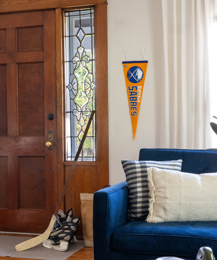 Hockey Buffalo Sabres Pennant • NHL x Oxford Pennant - - Pennant - Oxford Pennant Hockey Lifestyle | Built by Fans for Fans | Perfect Gift for hockey fan or hockey players that live in the hockey culture