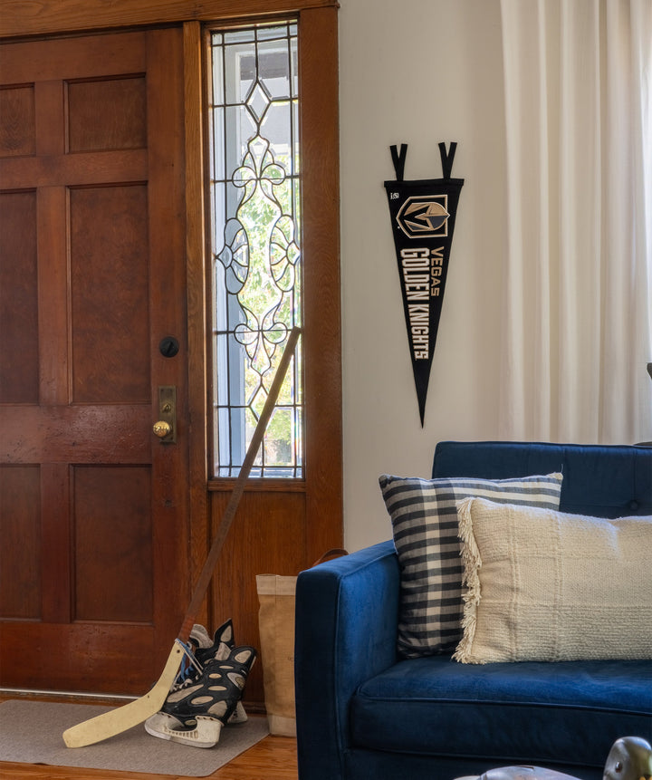 Hockey Vegas Golden Knights Pennant • NHL x Oxford Pennant - - Pennant - Oxford Pennant Hockey Lifestyle | Built by Fans for Fans | Perfect Gift for hockey fan or hockey players that live in the hockey culture