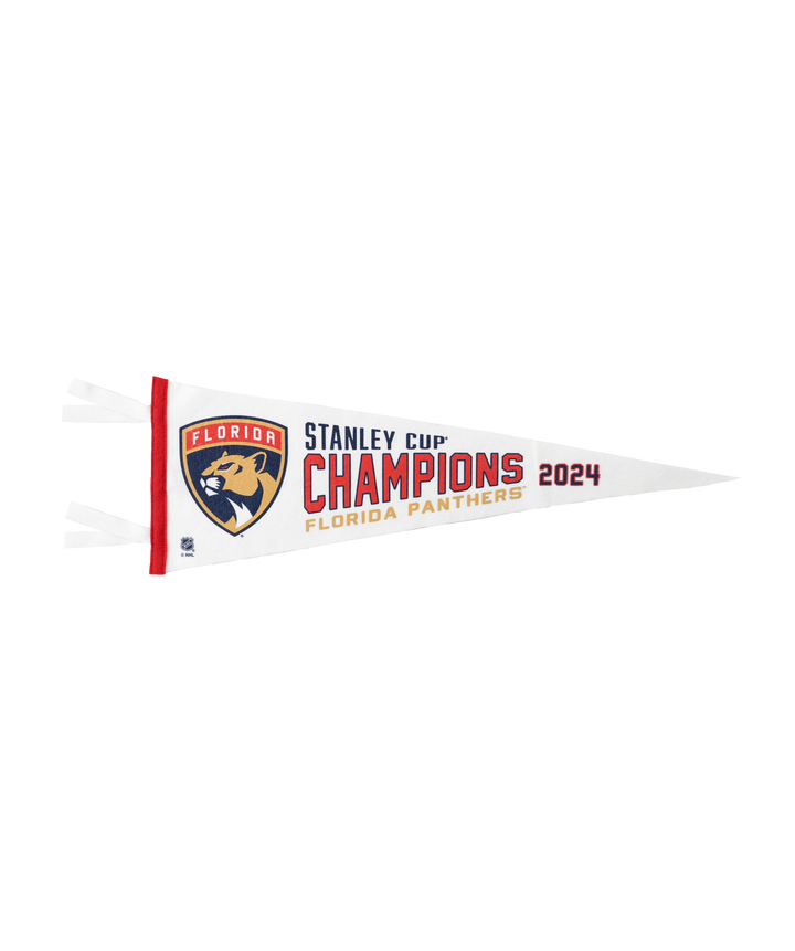 Hockey Florida Panthers Stanley Cup Champions Pennant • NHL x Oxford Pennant - - Pennant - Oxford Pennant Hockey Lifestyle | Built by Fans for Fans | Perfect Gift for hockey fan or hockey players that live in the hockey culture
