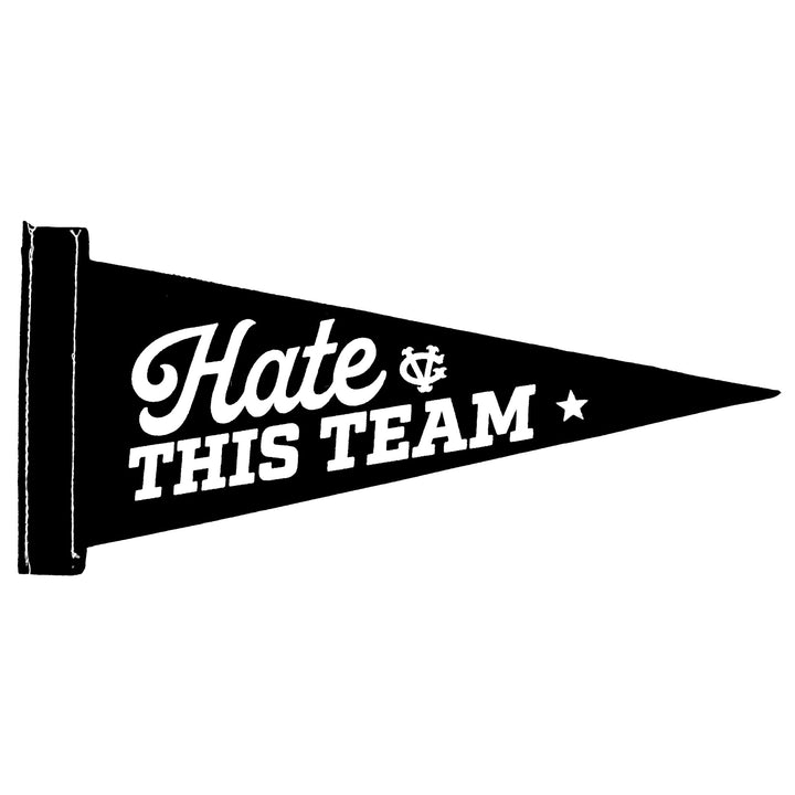 Hockey Love Hate Mini Pennant - - Accessories - Violent Gentlemen Hockey Lifestyle | Built by Fans for Fans | Perfect Gift for hockey fan or hockey players that live in the hockey culture