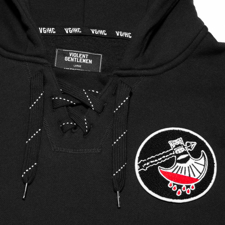Hockey Metal Blade Enforcer Pullover Hood - - Men's Fleece Tops - Violent Gentlemen Hockey Lifestyle | Built by Fans for Fans | Perfect Gift for hockey fan or hockey players that live in the hockey culture