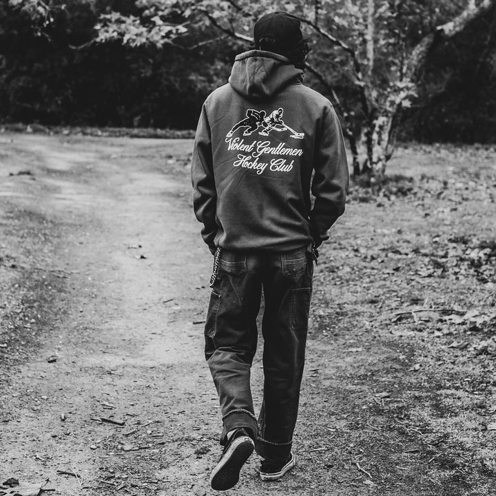 Hockey Agility Cross Grain Pullover Hood - - Men's Fleece Tops - Violent Gentlemen Hockey Lifestyle | Built by Fans for Fans | Perfect Gift for hockey fan or hockey players that live in the hockey culture