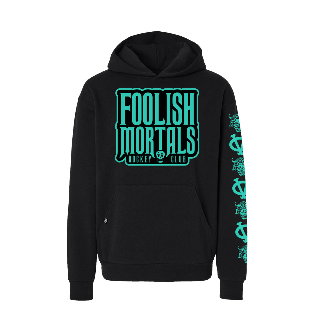 Hockey 999 Haunts Relaxed Pullover Hood - - Men's Fleece Tops - Violent Gentlemen Hockey Lifestyle | Built by Fans for Fans | Perfect Gift for hockey fan or hockey players that live in the hockey culture