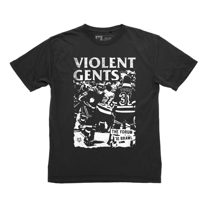 Hockey Forum Brawl Garment Dyed Tee - - Men's T-Shirts - Violent Gentlemen Hockey Lifestyle | Built by Fans for Fans | Perfect Gift for hockey fan or hockey players that live in the hockey culture