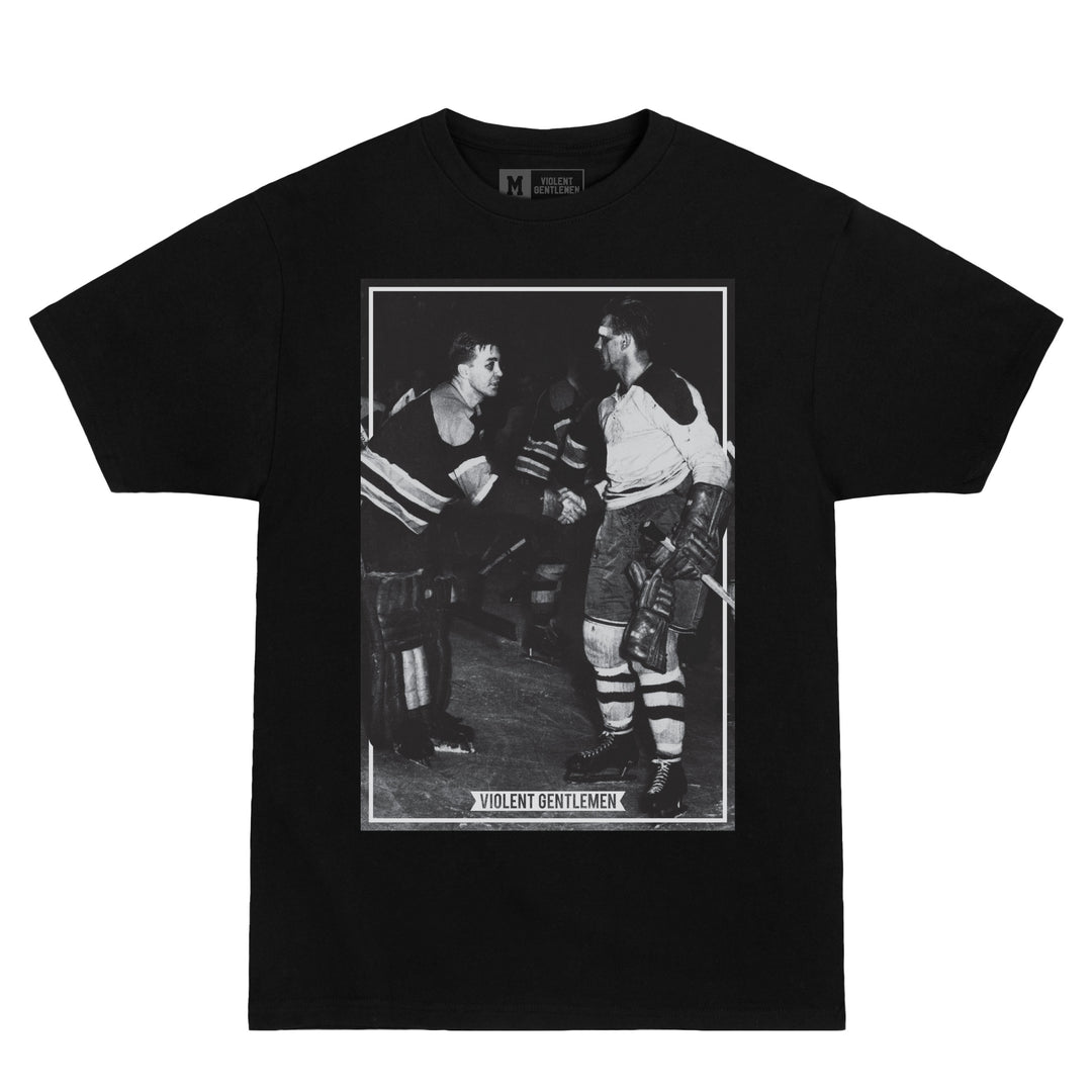 Hockey Handshake Premium Tee - - Men's T-Shirts - Violent Gentlemen Hockey Lifestyle | Built by Fans for Fans | Perfect Gift for hockey fan or hockey players that live in the hockey culture