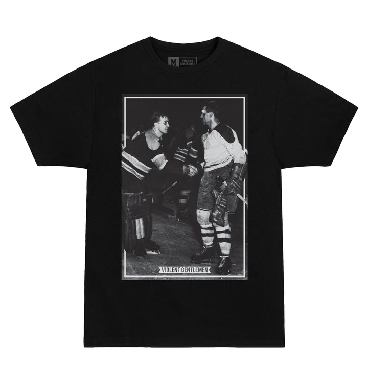 Hockey Handshake Premium Tee - - Men's T-Shirts - Violent Gentlemen Hockey Lifestyle | Built by Fans for Fans | Perfect Gift for hockey fan or hockey players that live in the hockey culture