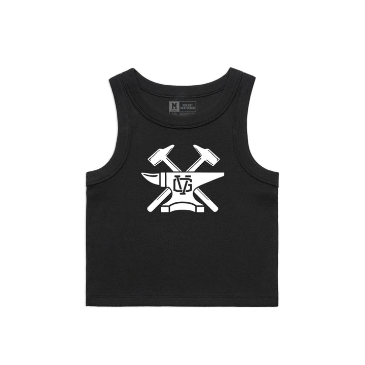 Hockey Hammerhead Womens Rib Crop Tank - - Women's T-Shirts - Violent Gentlemen Hockey Lifestyle | Built by Fans for Fans | Perfect Gift for hockey fan or hockey players that live in the hockey culture