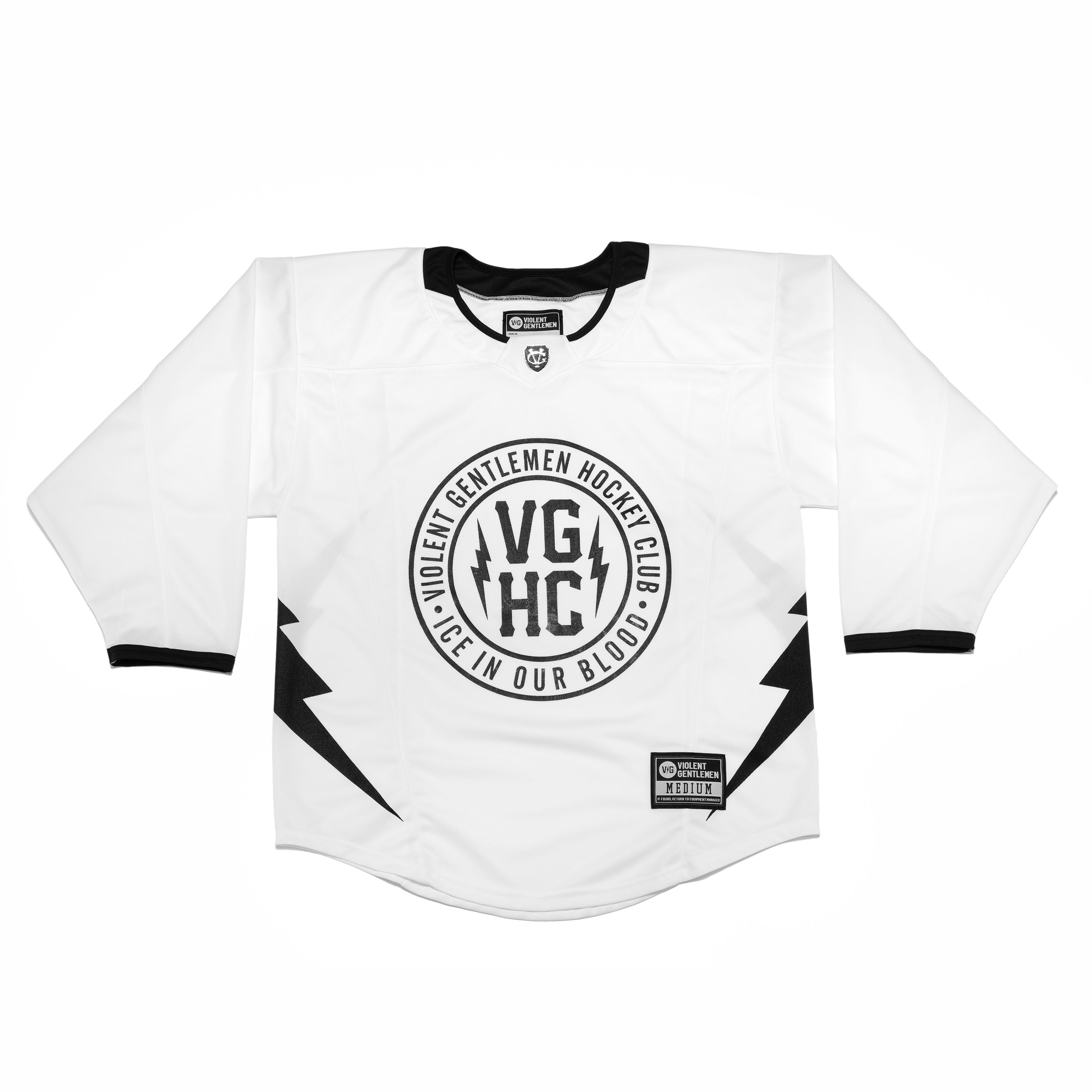 Stadium Adult Hockey Jersey - in Black/White/Grey Size X-Small