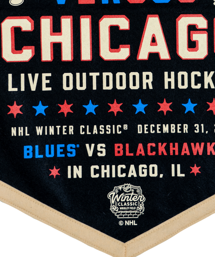 NHL Winter Classic® St Louis Blues Versus Chicago Blackhawks Camp Flag • NHL x Oxford Pennant - - Camp Flag - Oxford Pennant