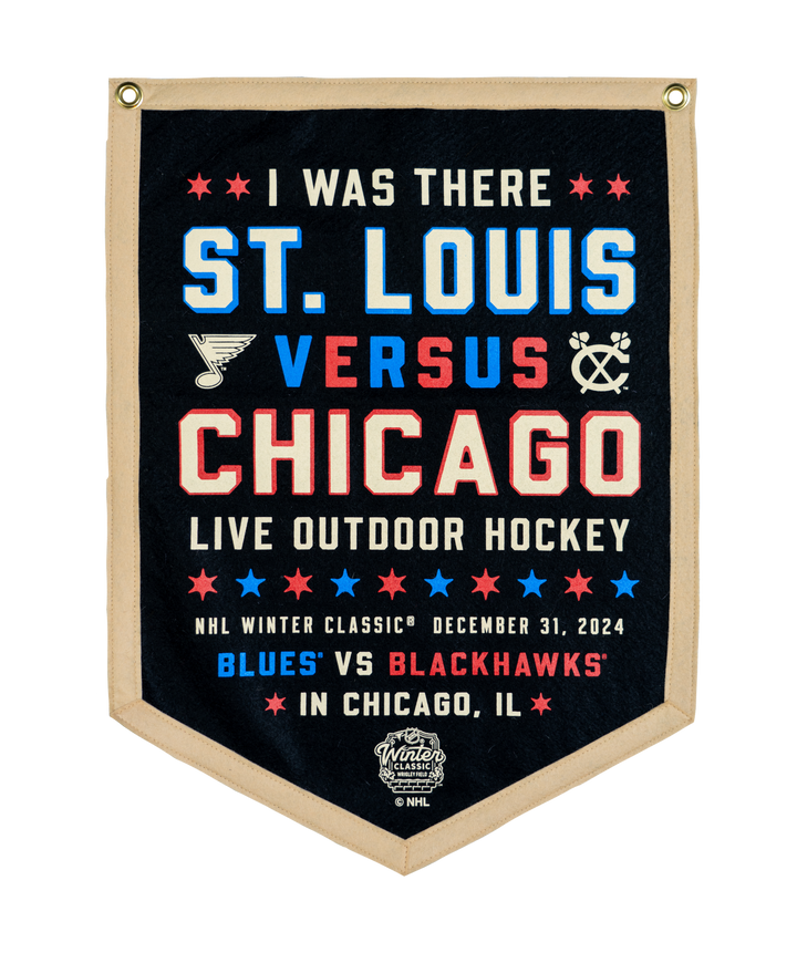 NHL Winter Classic® St Louis Blues Versus Chicago Blackhawks Camp Flag • NHL x Oxford Pennant - - Camp Flag - Oxford Pennant