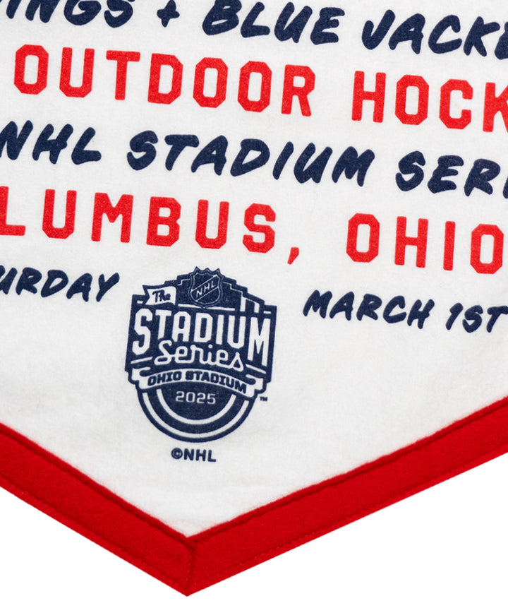 NHL Stadium Series™ Columbus Blue Jackets versus Detroit Red Wings Camp Flag • NHL x Oxford Pennant - - Camp Flag - Oxford Pennant