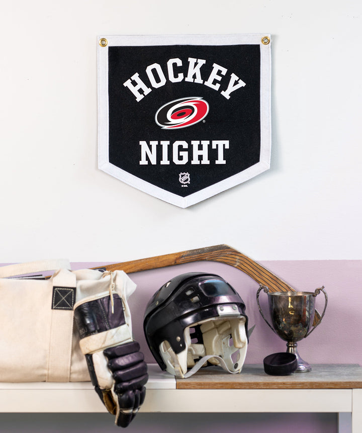 Customizable NHL Hockey Night Camp Flag • NHL x Oxford Pennant - Carolina Hurricanes - Camp Flag - Oxford Pennant