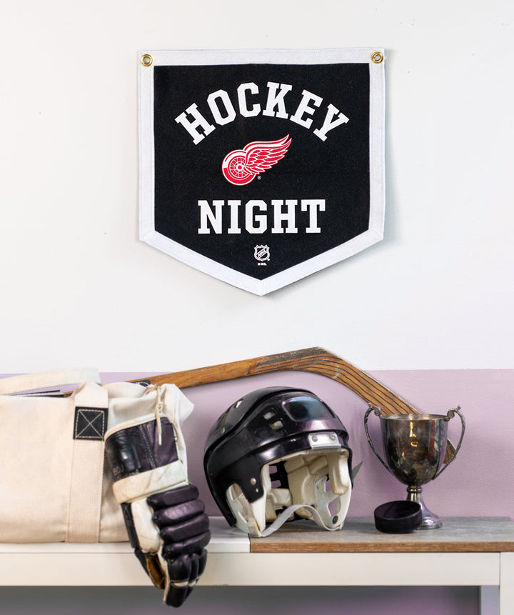 Customizable NHL Hockey Night Camp Flag • NHL x Oxford Pennant - Detroit Red Wings - Camp Flag - Oxford Pennant