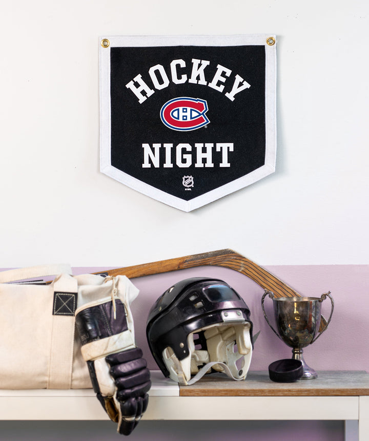 Customizable NHL Hockey Night Camp Flag • NHL x Oxford Pennant - Montreal Canadiens - Camp Flag - Oxford Pennant