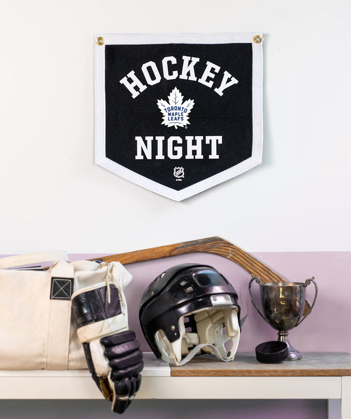 Customizable NHL Hockey Night Camp Flag • NHL x Oxford Pennant - Toronto Maple Leafs - Camp Flag - Oxford Pennant