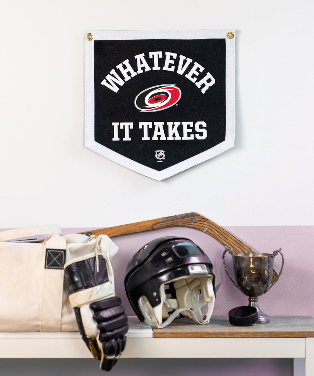 Customizable NHL Whatever It Takes Camp Flag • NHL x Oxford Pennant - Carolina Hurricanes - Camp Flag - Oxford Pennant