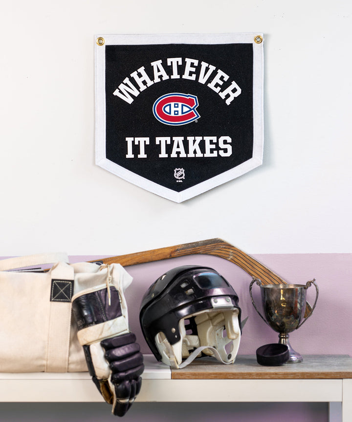 Customizable NHL Whatever It Takes Camp Flag • NHL x Oxford Pennant - Montreal Canadiens - Camp Flag - Oxford Pennant