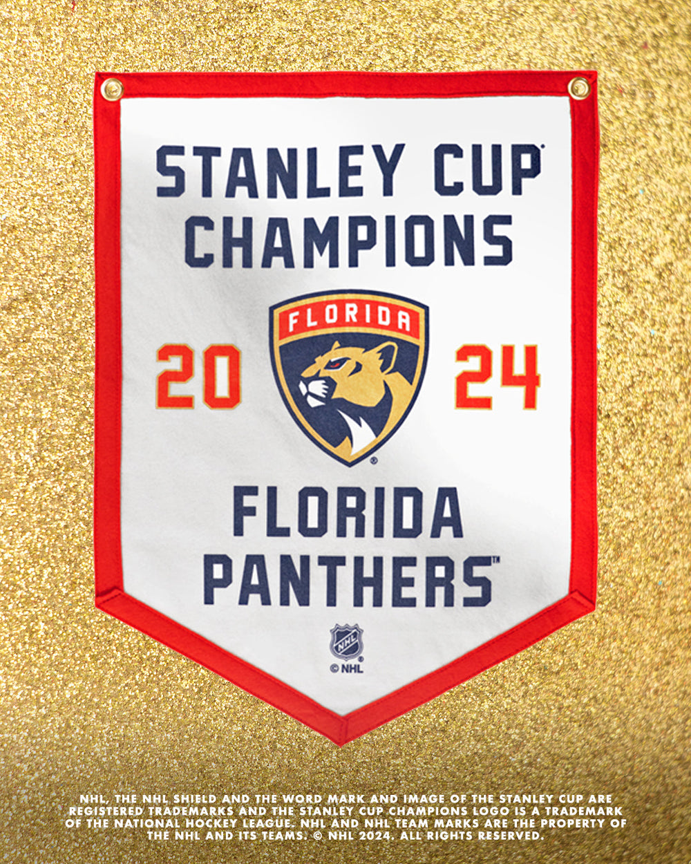 Florida Panthers Stanley Cup Champions Camp Flag • NHL x Oxford Pennant - - Camp Flag - Oxford Pennant