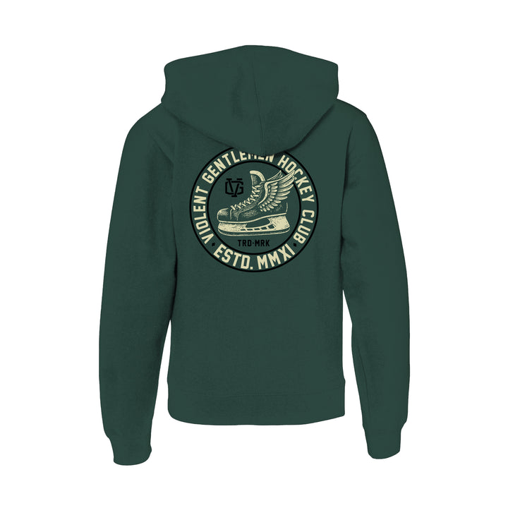 Hockey Winged Kids Zip Hood - - Kid's Fleece Tops - Violent Gentlemen Hockey Lifestyle | Built by Fans for Fans | Perfect Gift for hockey fan or hockey players that live in the hockey culture