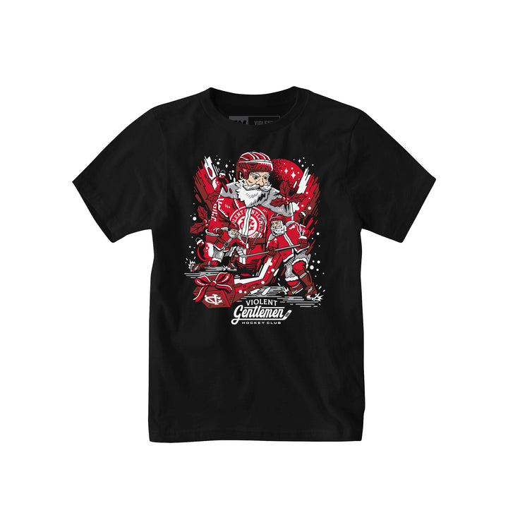 Hockey Kringle Kids Tee - - Kid's T-Shirts - Violent Gentlemen Hockey Lifestyle | Built by Fans for Fans | Perfect Gift for hockey fan or hockey players that live in the hockey culture