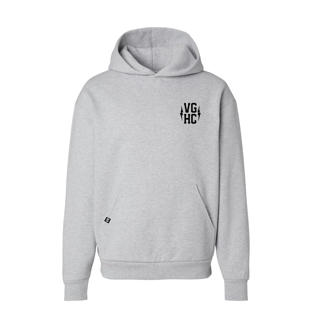 Hockey Bolts Relaxed Pullover Hood - - Men's Fleece Tops - Violent Gentlemen Hockey Lifestyle | Built by Fans for Fans | Perfect Gift for hockey fan or hockey players that live in the hockey culture