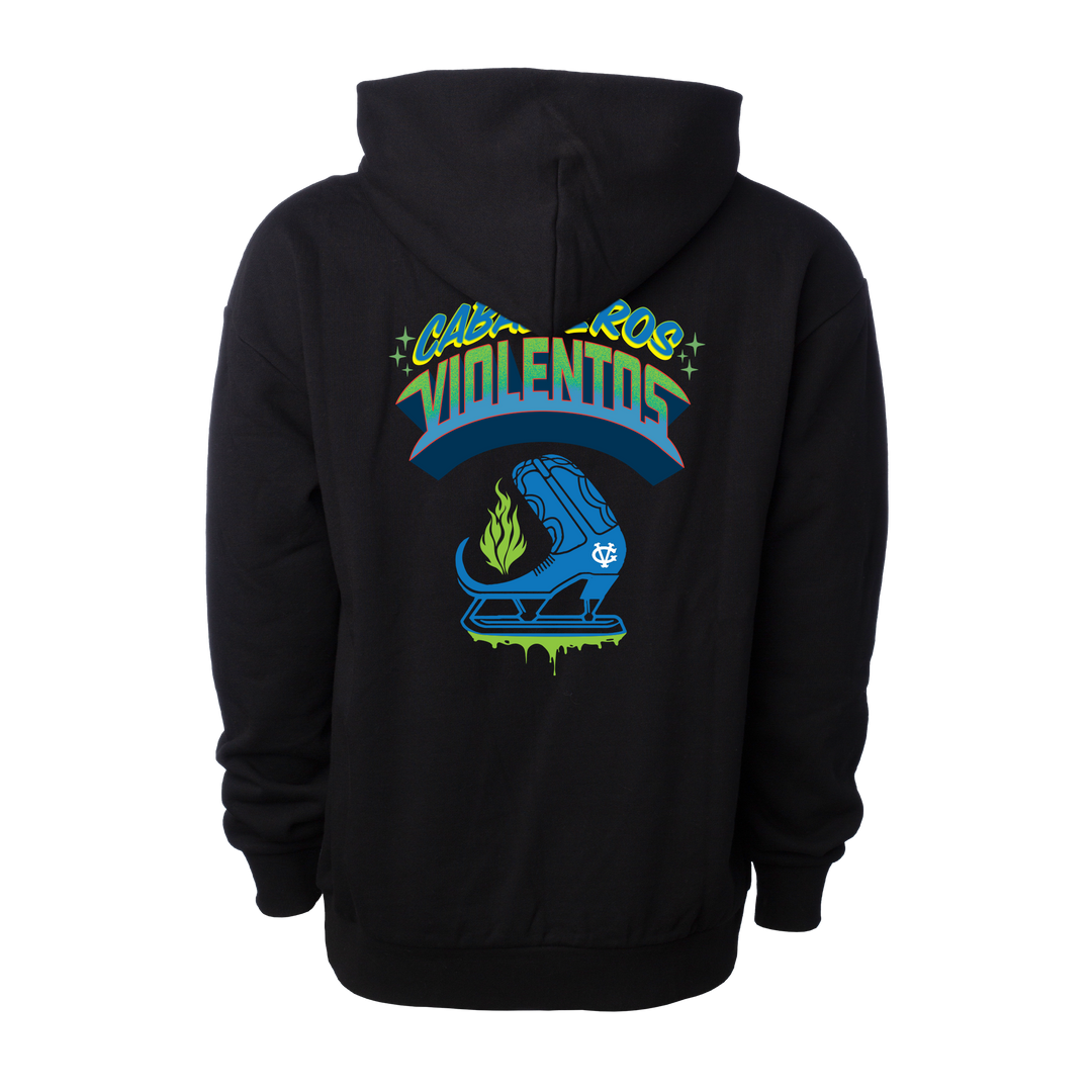 Hockey Rotulo Relaxed Pullover Hood - - Men's Fleece Tops - Violent Gentlemen Hockey Lifestyle | Built by Fans for Fans | Perfect Gift for hockey fan or hockey players that live in the hockey culture