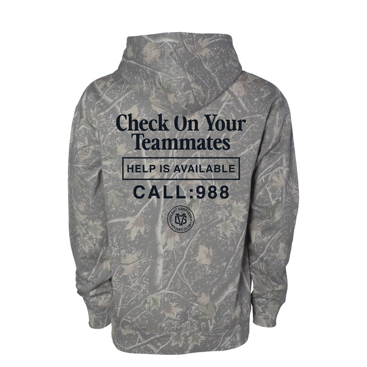 Hockey Check On Your Teammates Relaxed Pullover Hood - - Men's Fleece Tops - Violent Gentlemen Hockey Lifestyle | Built by Fans for Fans | Perfect Gift for hockey fan or hockey players that live in the hockey culture