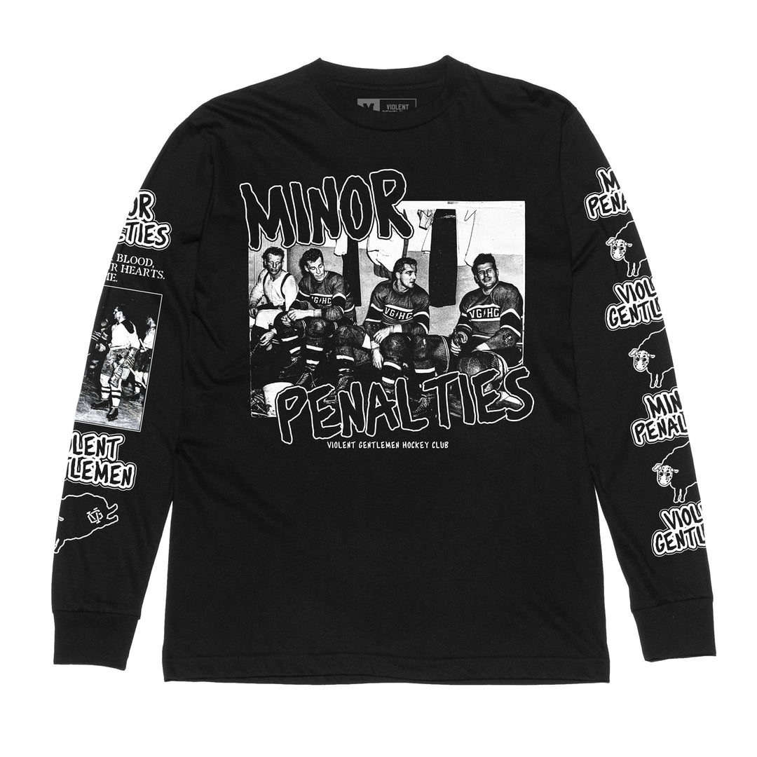 Hockey Calvert Long Sleeve Tee - - Men's Long Sleeve T-Shirts - Violent Gentlemen Hockey Lifestyle | Built by Fans for Fans | Perfect Gift for hockey fan or hockey players that live in the hockey culture