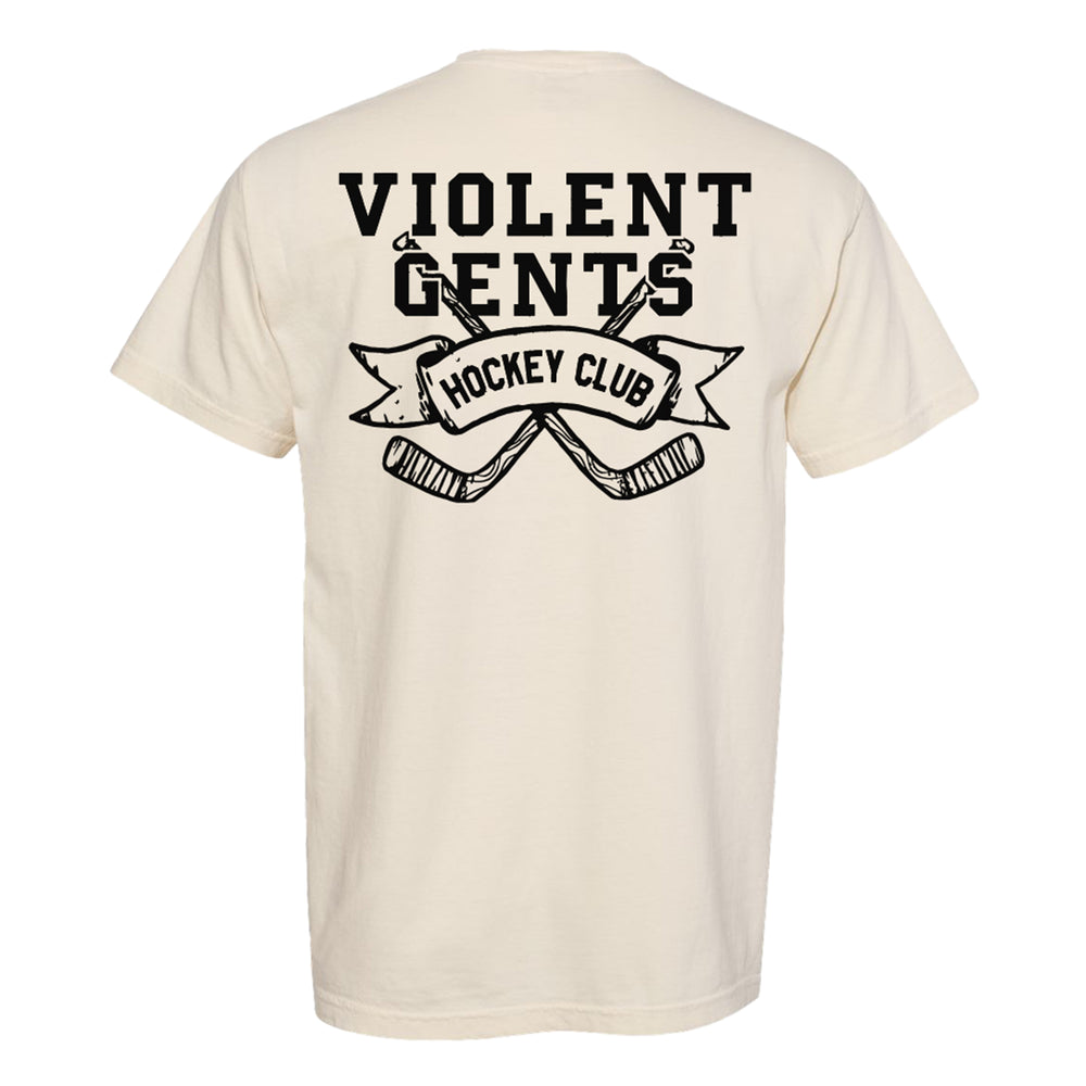 Hockey Bringin It Down Vintage Tee - - Men's T-Shirts - Violent Gentlemen Hockey Lifestyle | Built by Fans for Fans | Perfect Gift for hockey fan or hockey players that live in the hockey culture