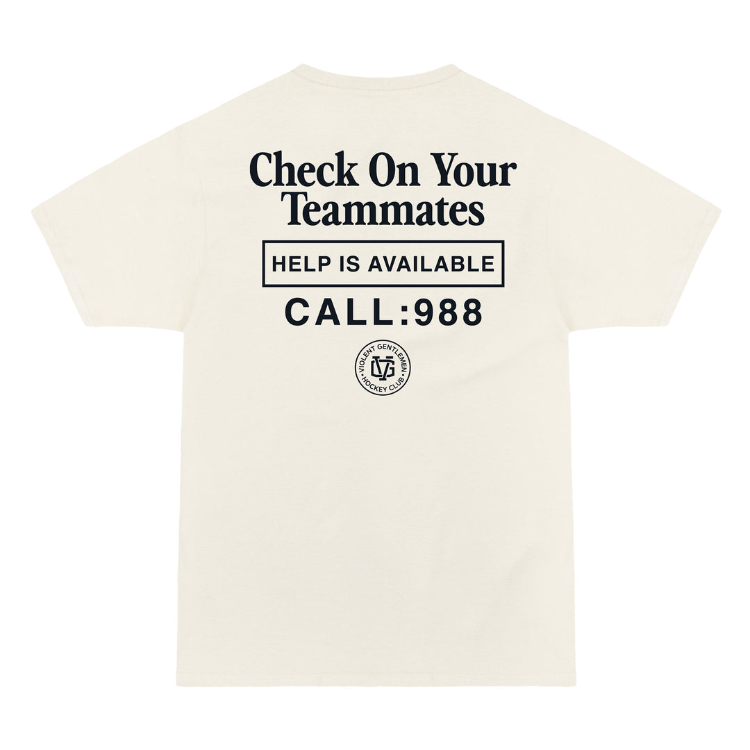 Hockey Check On Your Teammates Premium Tee - - Men's T-Shirts - Violent Gentlemen Hockey Lifestyle | Built by Fans for Fans | Perfect Gift for hockey fan or hockey players that live in the hockey culture