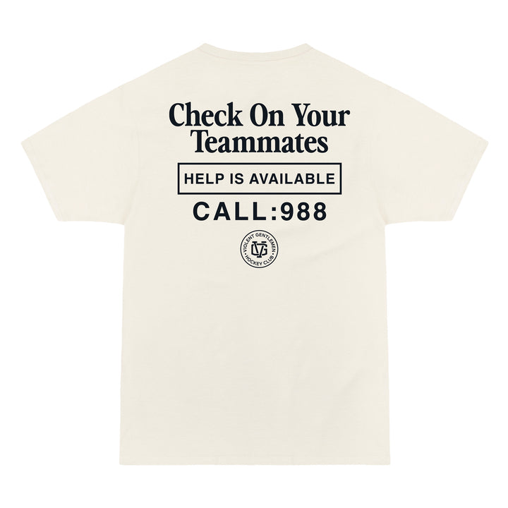 Hockey Check On Your Teammates Premium Tee - - Men's T-Shirts - Violent Gentlemen Hockey Lifestyle | Built by Fans for Fans | Perfect Gift for hockey fan or hockey players that live in the hockey culture