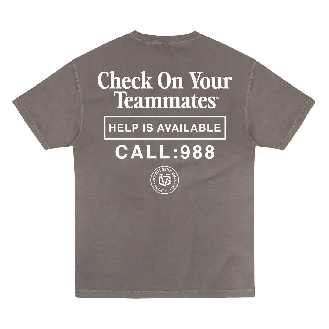 Check On Your Teammates Garment Dye Tee