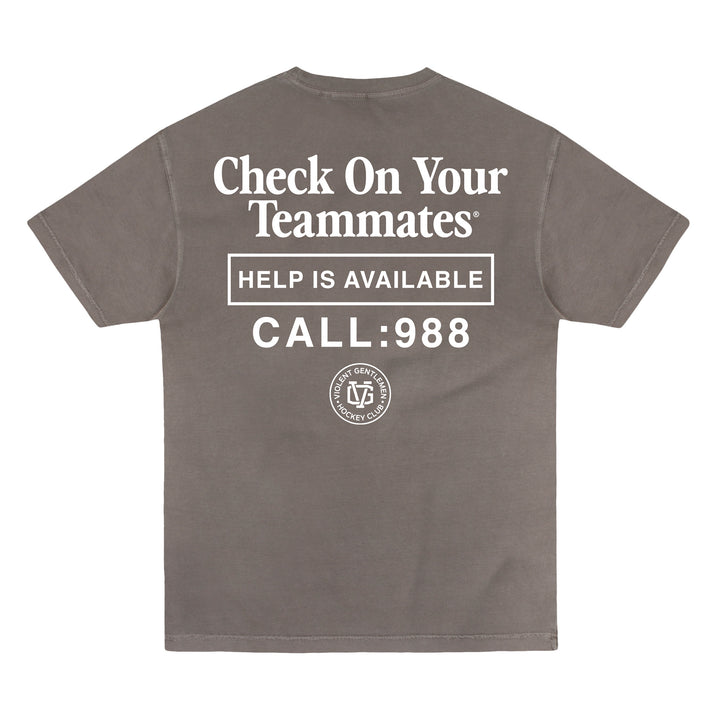 Check On Your Teammates Garment Dye Tee