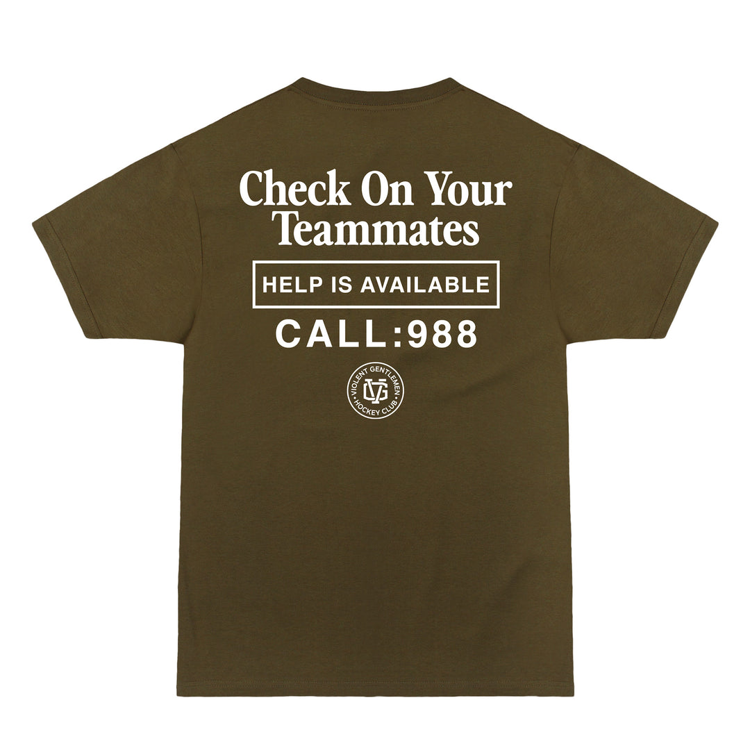 Hockey Check On Your Teammates Premium Tee - - Men's T-Shirts - Violent Gentlemen Hockey Lifestyle | Built by Fans for Fans | Perfect Gift for hockey fan or hockey players that live in the hockey culture