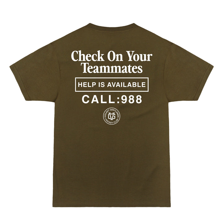 Hockey Check On Your Teammates Premium Tee - - Men's T-Shirts - Violent Gentlemen Hockey Lifestyle | Built by Fans for Fans | Perfect Gift for hockey fan or hockey players that live in the hockey culture