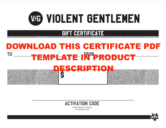 Gift Card -  - Gift Cards - Violent Gentlemen