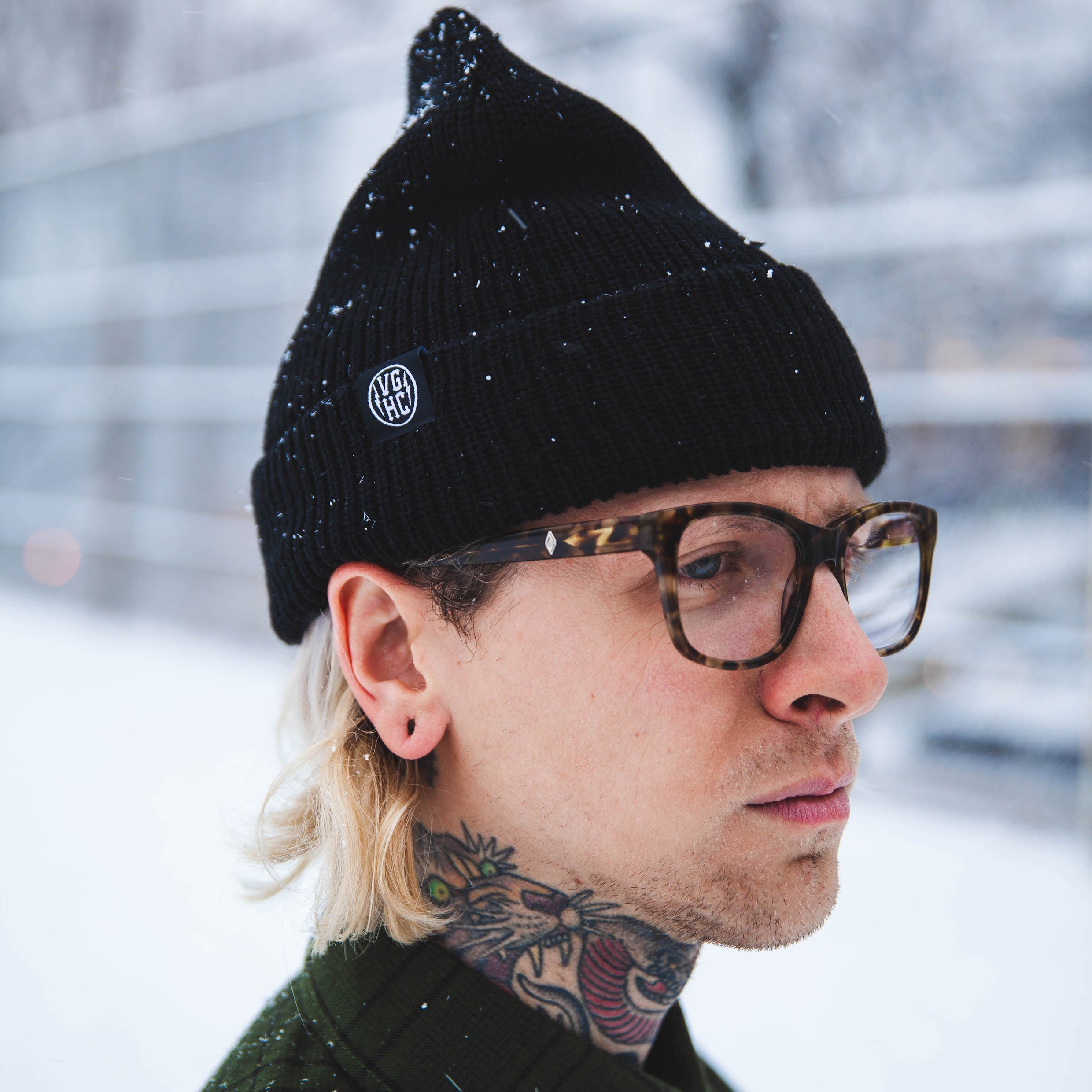 Black Clips Fold Beanie | Violent Gentlemen